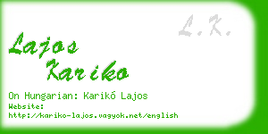 lajos kariko business card