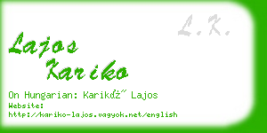 lajos kariko business card